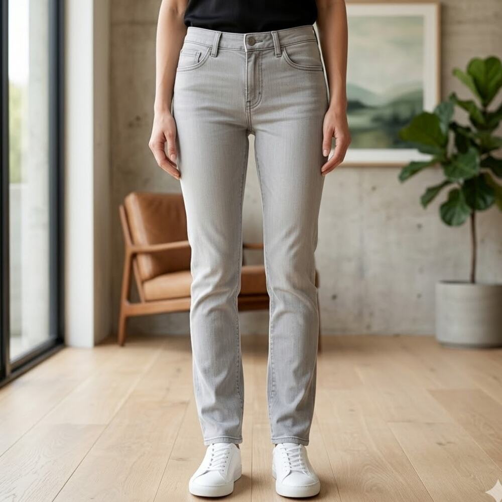 Patagonia Women's Size 31 Grey Organic Cotton Stretch Jeans Pants Straight Leg